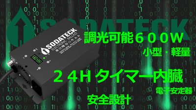 画像3: 電球１本で300ｗ-450ｗ-600ｗに調光可能なメタハラとHPSのセット(タイマー付)